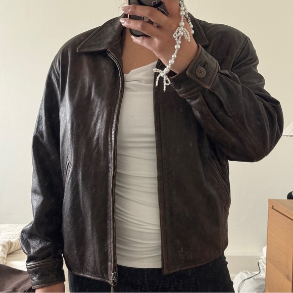 Vintage Brown Leather Jacket - Picture 10 of 12